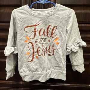 Gray Kids Shirt with Fall for Jesus design MEDIUM